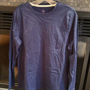 Isaac Mizrachi Navy Long Sleeve Tee Shirt, Size M